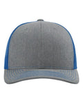 Richardson 112 Snapback Trucker Cap - Heather Grey/ Royal - front