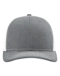 Richardson 112 Snapback Trucker Cap - Heather Grey/ White - front