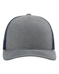 Richardson 112 Snapback Trucker Cap - Heather Grey/ Navy - front