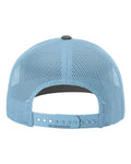 Richardson 112 Snapback Trucker Cap - Charcoal/ Columbia Blue - back