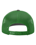 Richardson 112 Snapback Trucker Cap - Charcoal/ Kelly - back