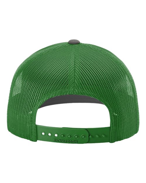 Richardson 112 Snapback Trucker Cap - Charcoal/ Kelly - back