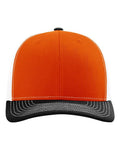 Richardson 112 Snapback Trucker Cap - Orange/ White/ Black - front
