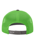 Richardson 112 Snapback Trucker Cap - Charcoal/ Neon Green - back