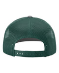 Richardson 112 Snapback Trucker Cap - Heather Grey/ Dark Green - back