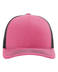 Richardson 112 Snapback Trucker Cap - Hot Pink/ Black - front