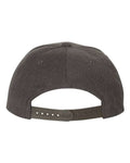 Yupoong 6089M Premium Flat Bill Snapback Cap - Dark Heather - back