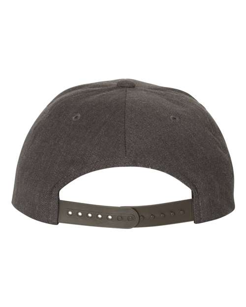 Yupoong 6089M Premium Flat Bill Snapback Cap - Dark Heather - back