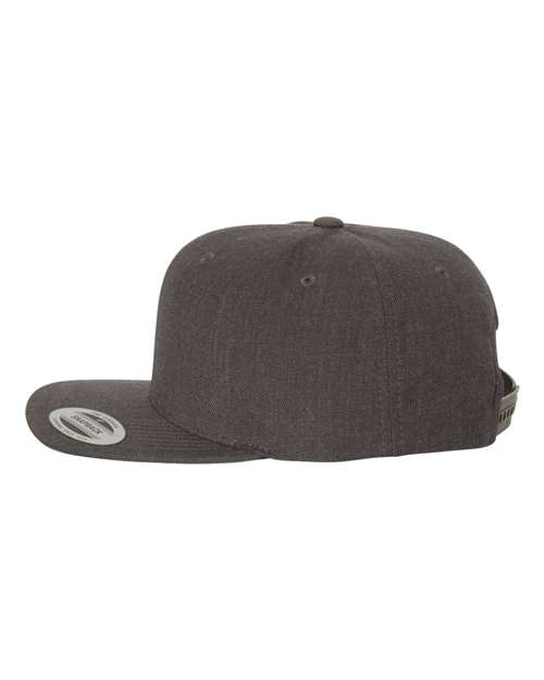 Yupoong 6089M Premium Flat Bill Snapback Cap - Dark Heather - side
