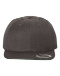 Yupoong 6089M Premium Flat Bill Snapback Cap - Dark Heather - front