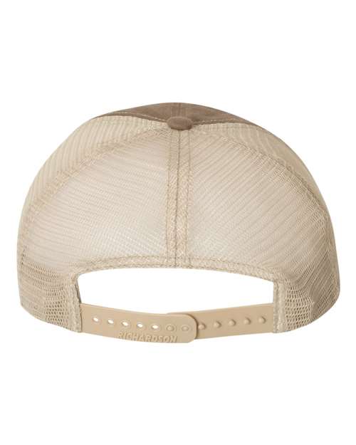 Richardson 111 Garment-Washed Trucker Cap - Driftwood/ Khaki - back
