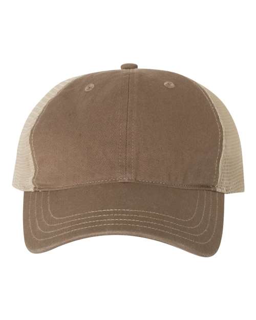 Richardson 111 Garment-Washed Trucker Cap - Driftwood/ Khaki - front