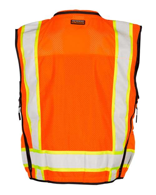 Kishigo S5000-5001 Unisex Professional Surveyors Vest - Orange - back