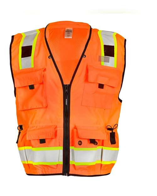 Kishigo S5000-5001 Unisex Professional Surveyors Vest - Orange - front