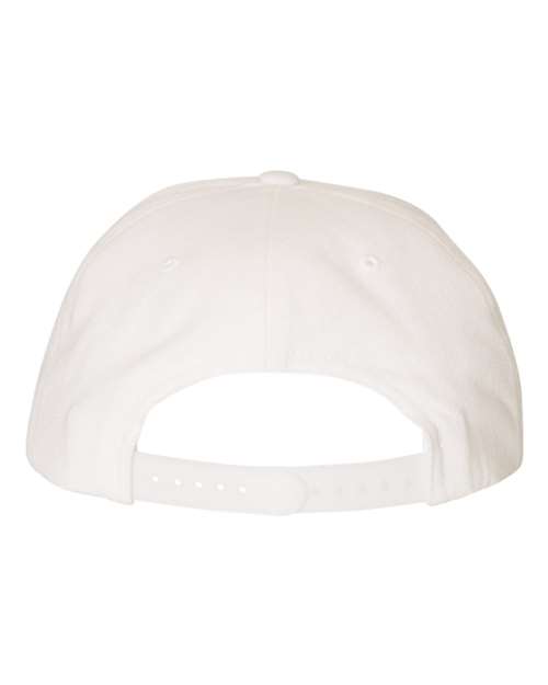 Yupoong 6089M Premium Flat Bill Snapback Cap - White - back