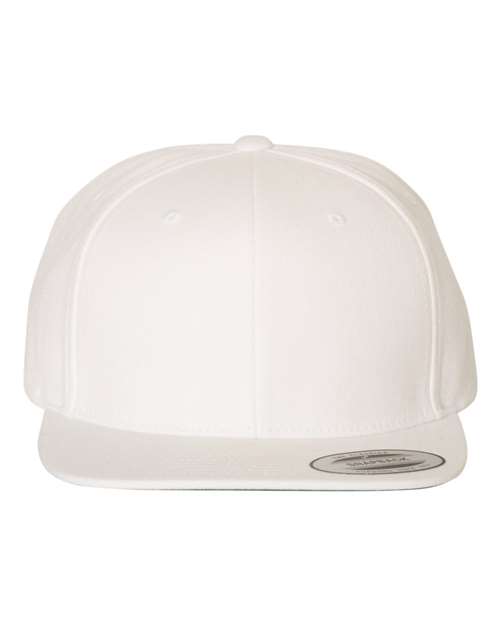 Yupoong 6089M Premium Flat Bill Snapback Cap - White - front
