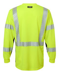 Kishigo 9134-9135 Unisex Premium Black Series Long Sleeve T-Shirt - Lime - back