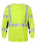 Kishigo 9134-9135 Unisex Premium Black Series Long Sleeve T-Shirt - Lime - front