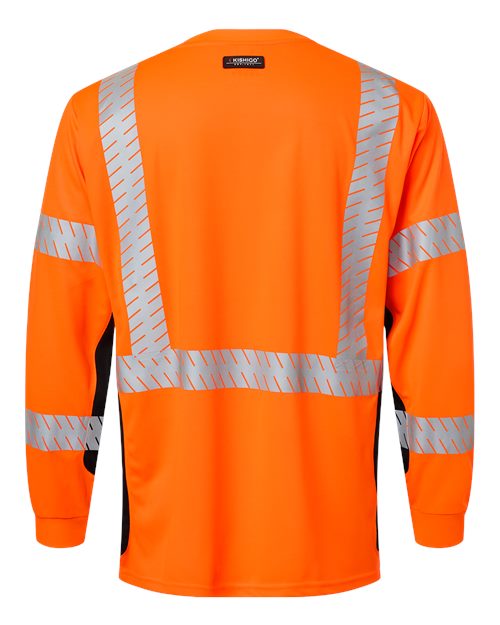 Kishigo 9134-9135 Unisex Premium Black Series Long Sleeve T-Shirt - Orange - back