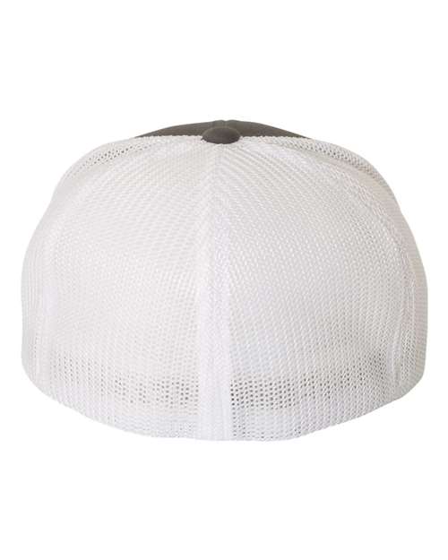 Flexfit 6511 Trucker Cap - Charcoal/ White - back