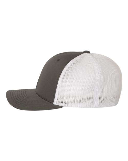 Flexfit 6511 Trucker Cap - Charcoal/ White - side