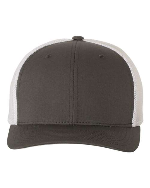 Flexfit 6511 Trucker Cap - Charcoal/ White - front
