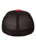 Flexfit 6511 Trucker Cap - Red/ Black - back