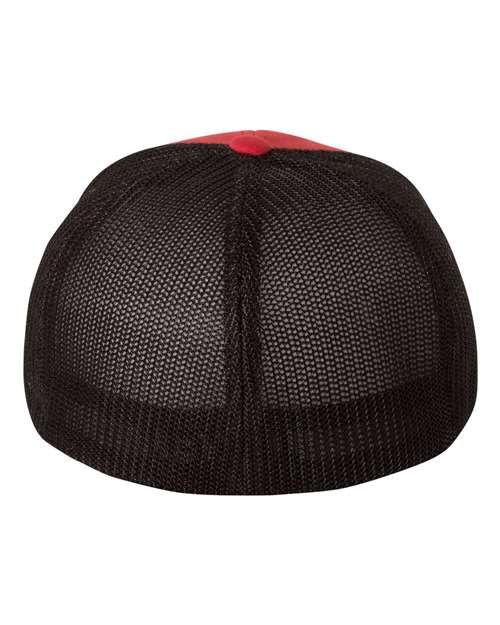 Flexfit 6511 Trucker Cap - Red/ Black - back