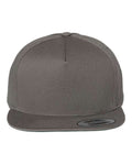 Yupoong 6007 Five-Panel Cotton Twill Snapback Cap - Dark Grey - front
