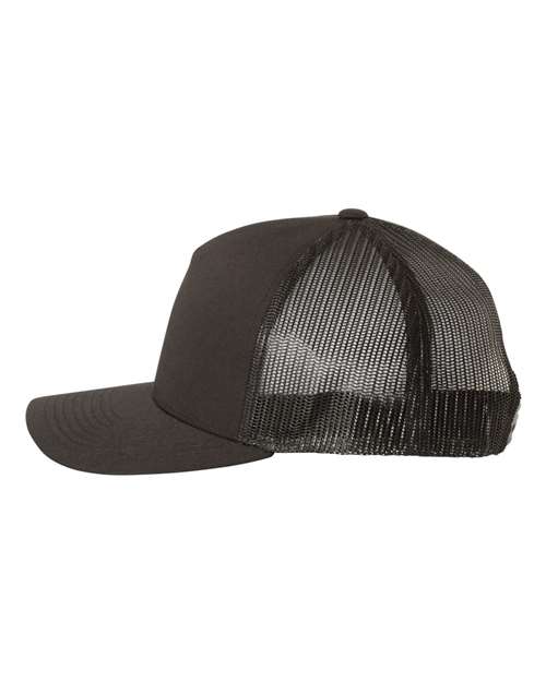Yupoong 6506 Five-Panel Retro Trucker Cap - Black - side