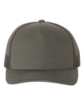 Yupoong 6506 Five-Panel Retro Trucker Cap - Charcoal - front