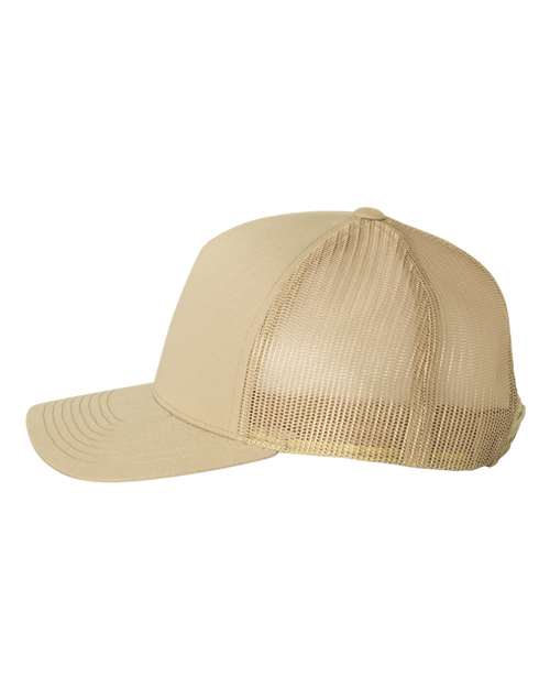 Yupoong 6506 Five-Panel Retro Trucker Cap - Khaki - side