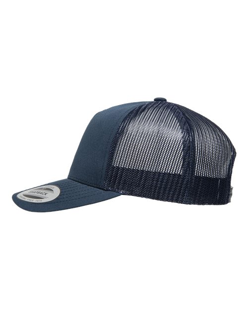 Yupoong 6506 Five-Panel Retro Trucker Cap - Navy - side