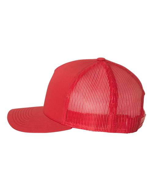 Yupoong 6506 Five-Panel Retro Trucker Cap - Red - side