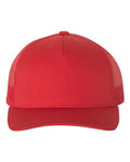 Yupoong 6506 Five-Panel Retro Trucker Cap - Red - front
