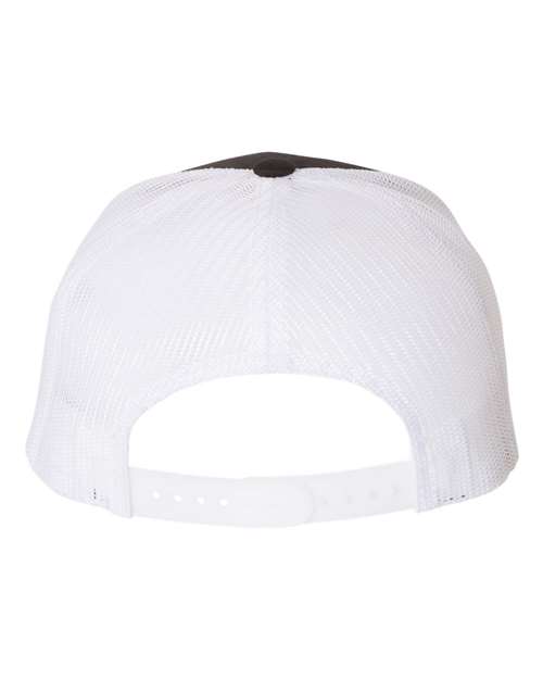 Yupoong 6506 Five-Panel Retro Trucker Cap - Black/ White - back