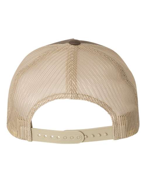 Yupoong 6506 Five-Panel Retro Trucker Cap - Brown/ Khaki - back