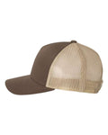 Yupoong 6506 Five-Panel Retro Trucker Cap - Brown/ Khaki - side