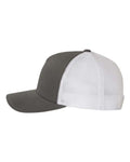 Yupoong 6506 Five-Panel Retro Trucker Cap - Charcoal/ White - side