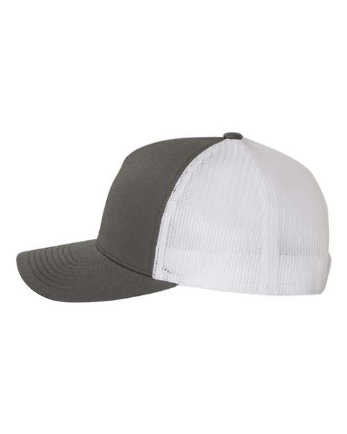 Yupoong 6506 Five-Panel Retro Trucker Cap - Charcoal/ White - side