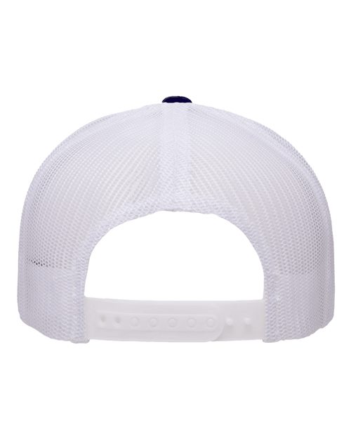 Yupoong 6506 Five-Panel Retro Trucker Cap - Navy/ White - back