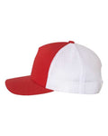 Yupoong 6506 Five-Panel Retro Trucker Cap - Red/ White - side