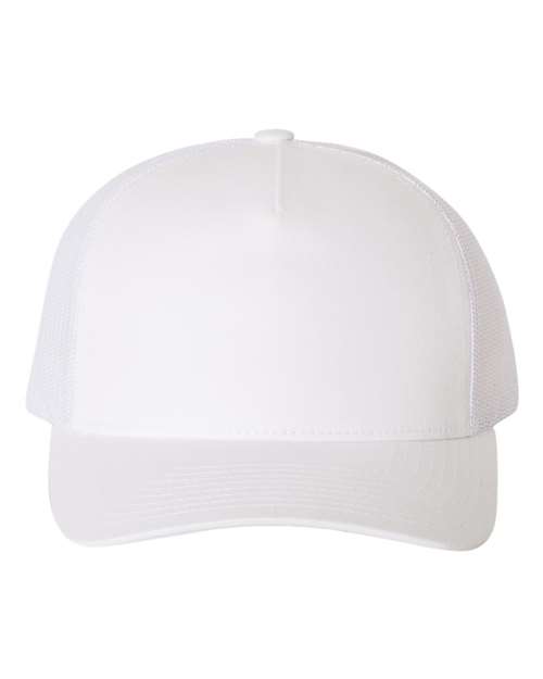 Yupoong 6506 Five-Panel Retro Trucker Cap - White - front