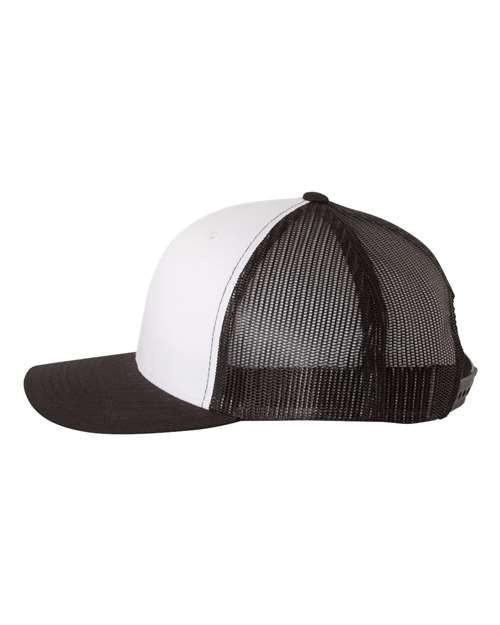 Yupoong 6606 Retro Trucker Cap - Black/ White/ Black - side