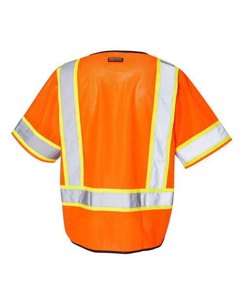 Kishigo 1565-1566 Unisex Class 3 Mesh Zippered Vest - Orange - back