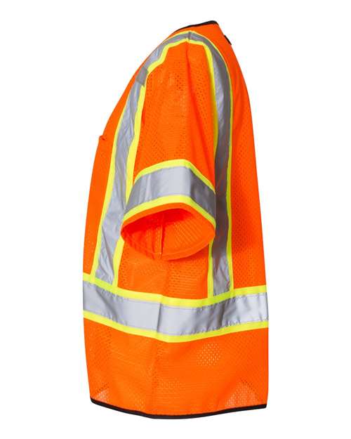 Kishigo 1565-1566 Unisex Class 3 Mesh Zippered Vest - Orange - side