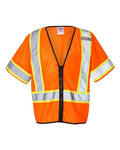 Kishigo 1565-1566 Unisex Class 3 Mesh Zippered Vest - Orange - front