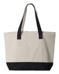 Q-Tees Q1300 19L Zippered Tote - Natural/ Black - back