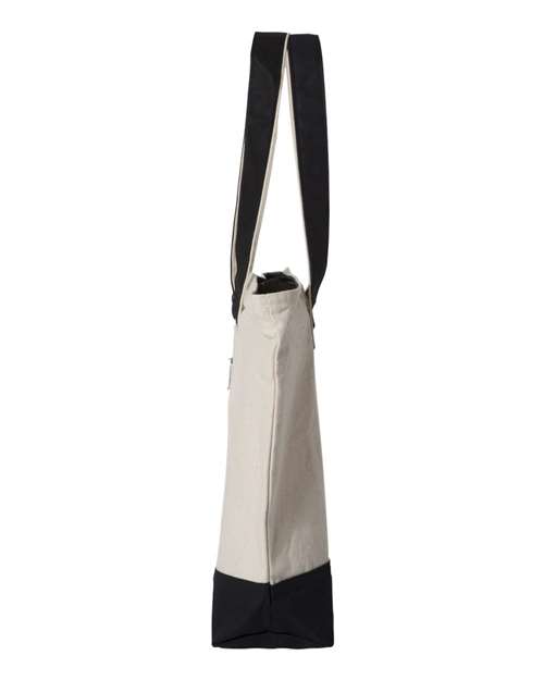 Q-Tees Q1300 19L Zippered Tote - Natural/ Black - side
