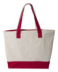Q-Tees Q1300 19L Zippered Tote - Natural/ Red - back